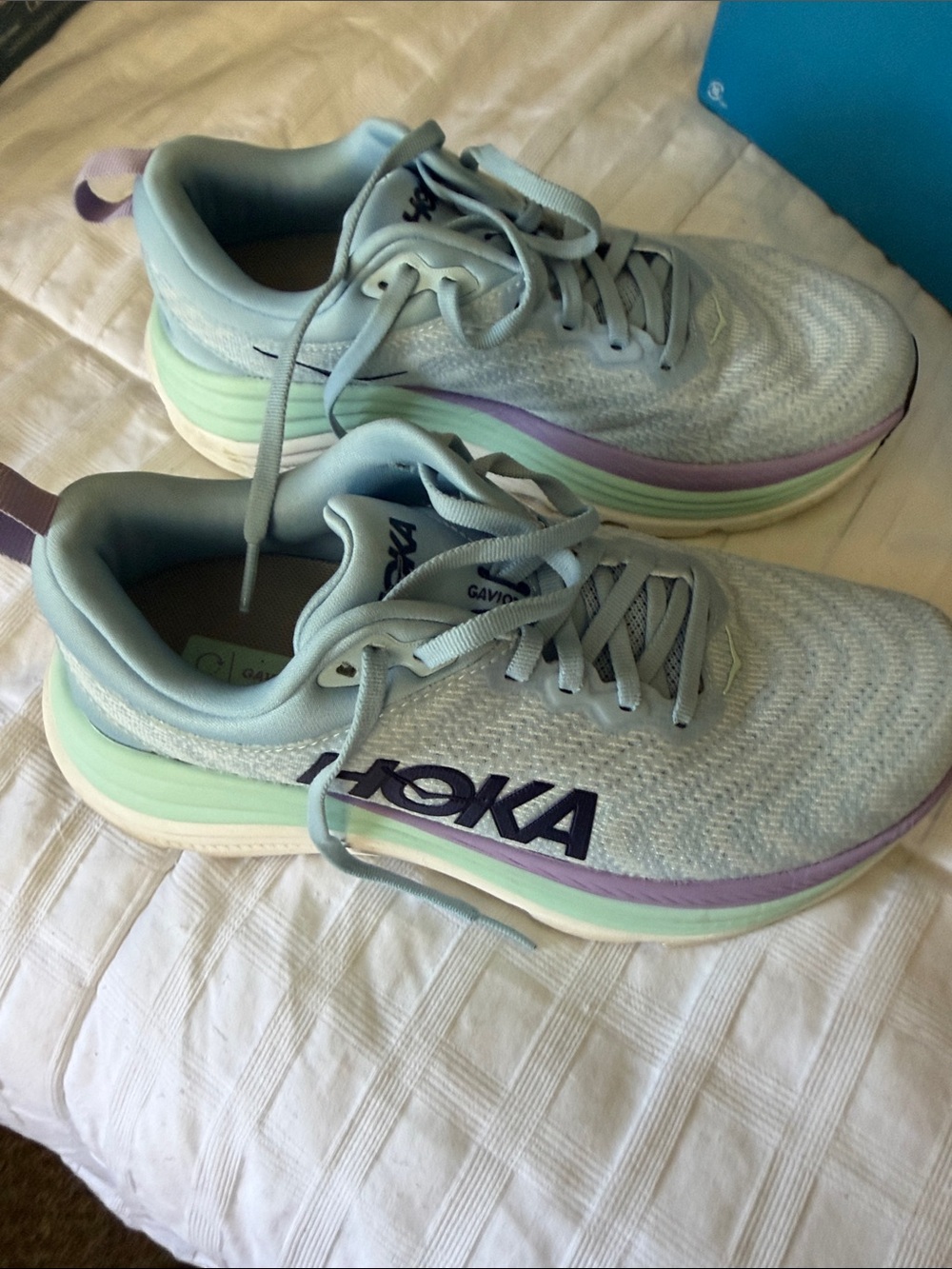 Hoka Women's Mint Green & Lavender Gaviota Running Shoes